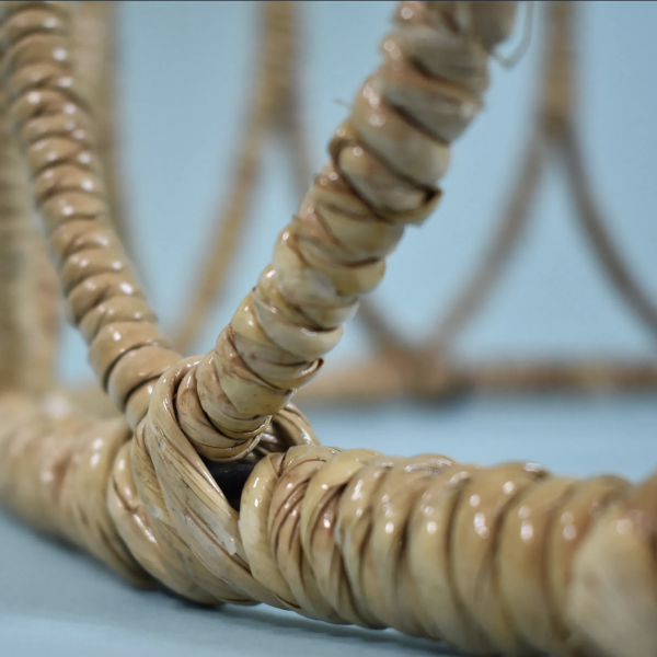 Woven Rattan Round Table by Mario Lopez Torres